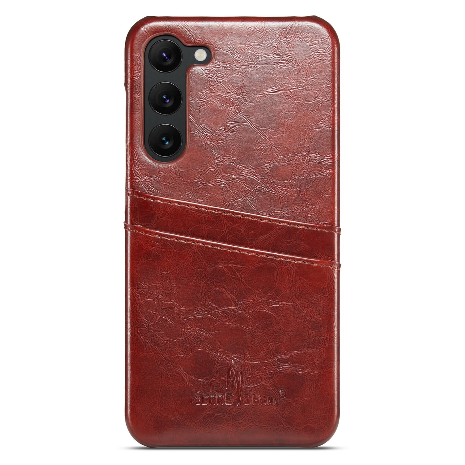 FIERRE SHANN For Samsung Galaxy S23 Phone Protective Cover Card Slots Oil Wax PU Leather PC Phone Case FIERRE SHANN For Samsung Galaxy S23 Phone Protective Cover Card Slots Oil Wax PU Leather PC Phone Case